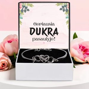 Geriausia pasaulyje dukra! | DAUGHTER_HEARTBRACELET